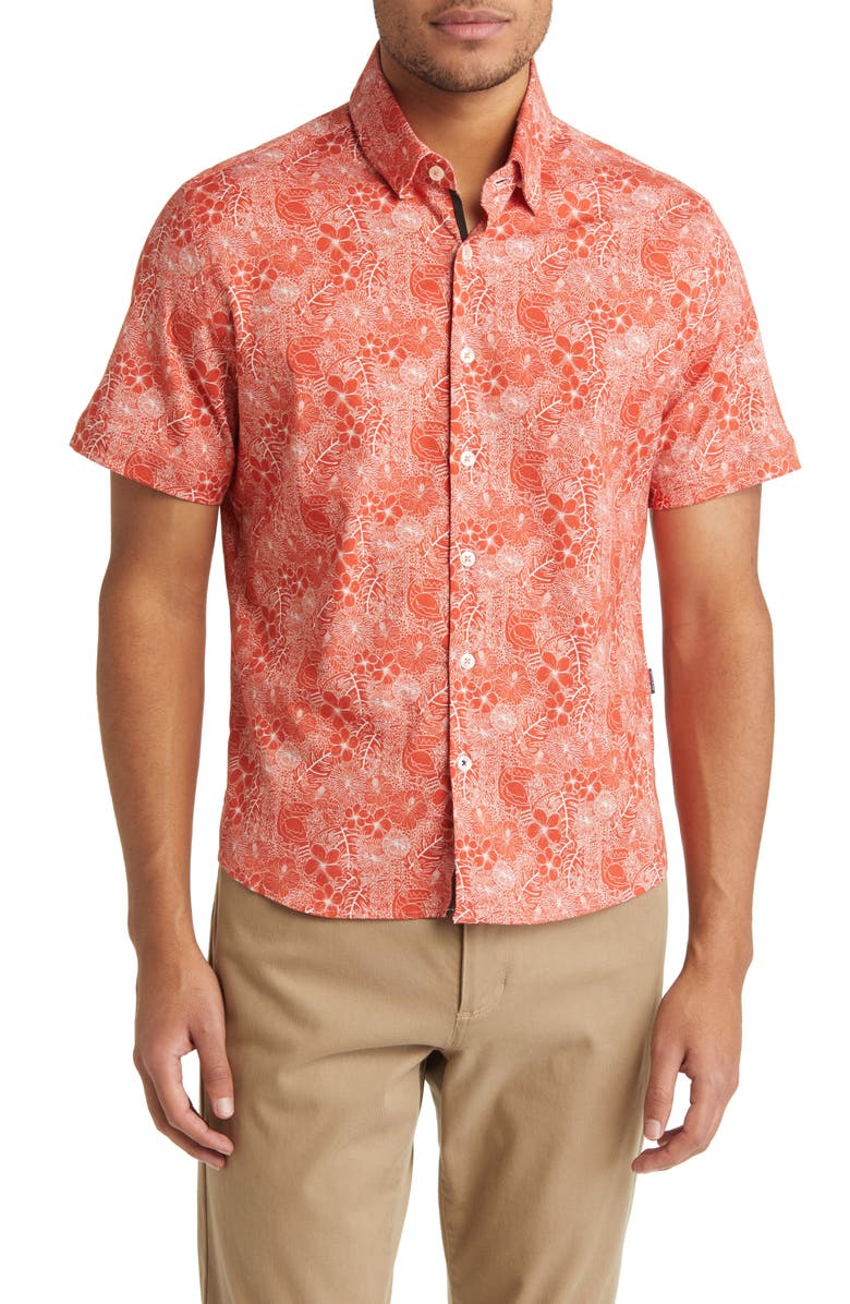 Stone Rose Jungle Print Short Sleeve ButtonUp Shirt Nordstrom