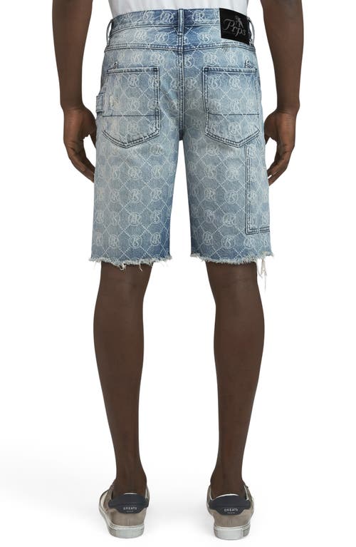 Shop Prps Ueda Distressed Denim Bermuda Shorts In Lt.indigo