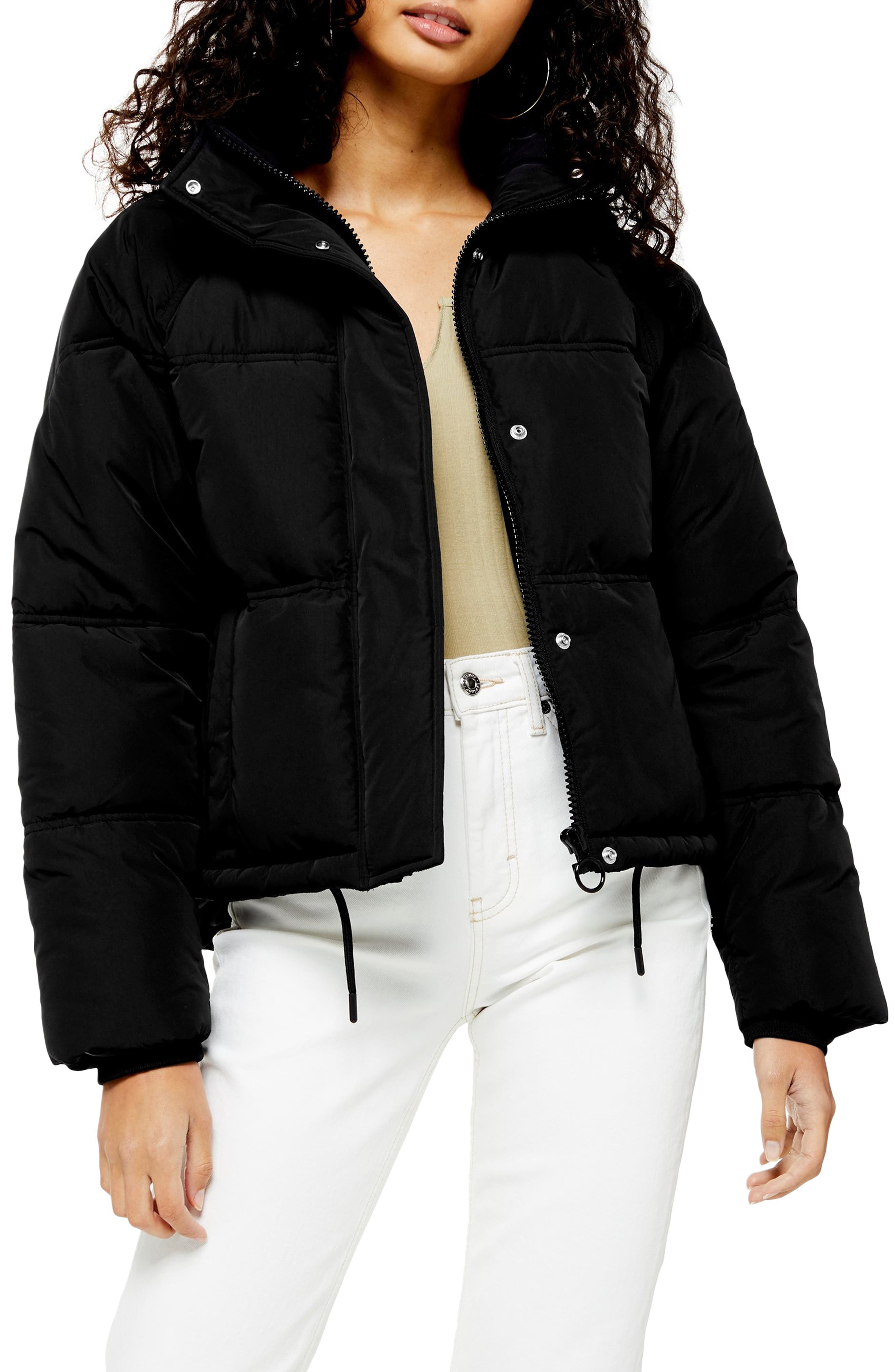 black puffer coat topshop