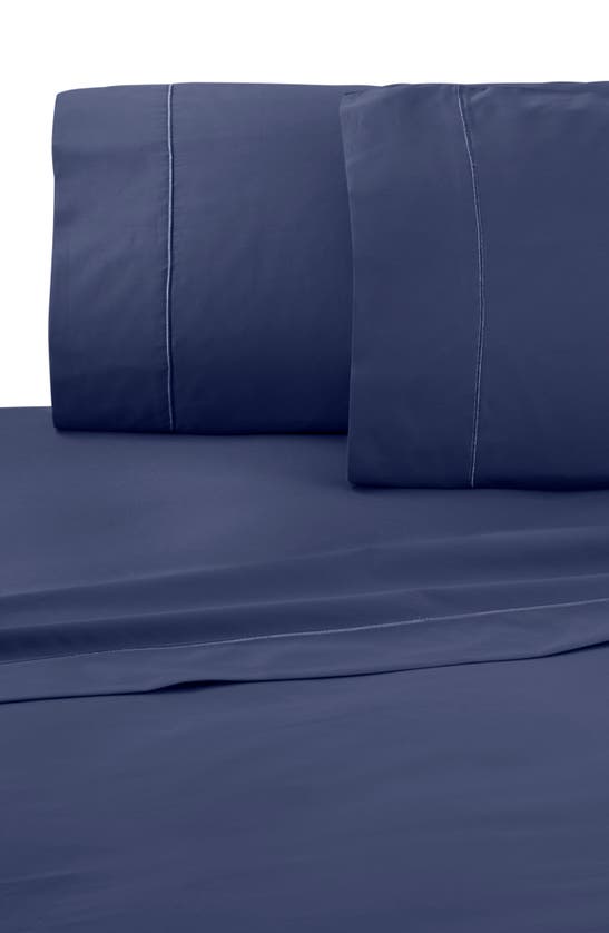 Martex Set Of 2 Solid 200 Thread Count 100% Supima Cotton Pillowcases In Blue Indigo