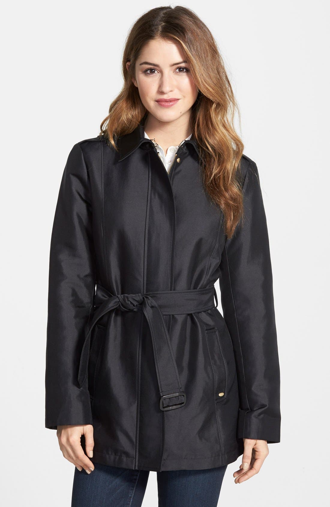 Ellen Tracy Covered Placket Trench Coat Nordstrom