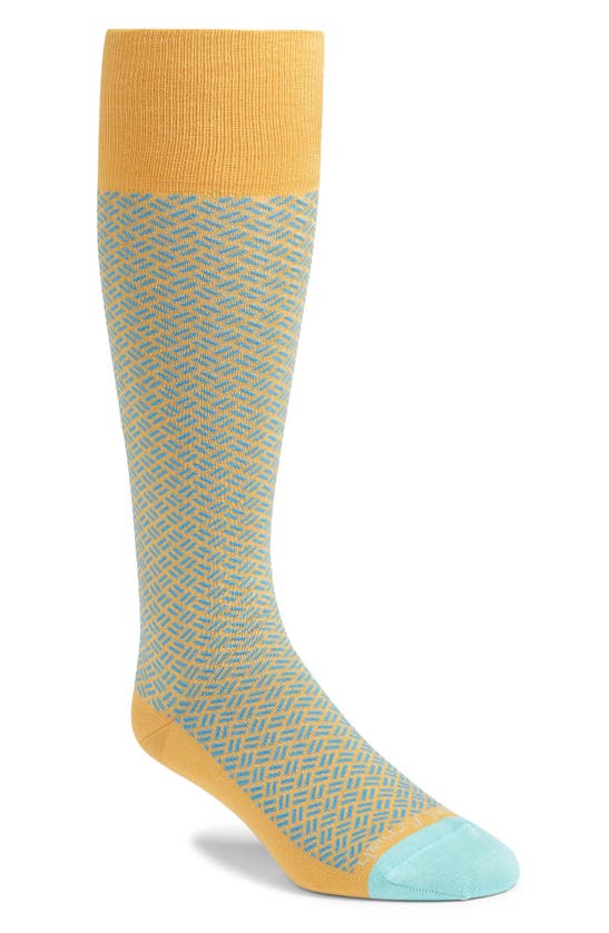 Shop Edward Armah Basket Weave Dress Socks In Yellow