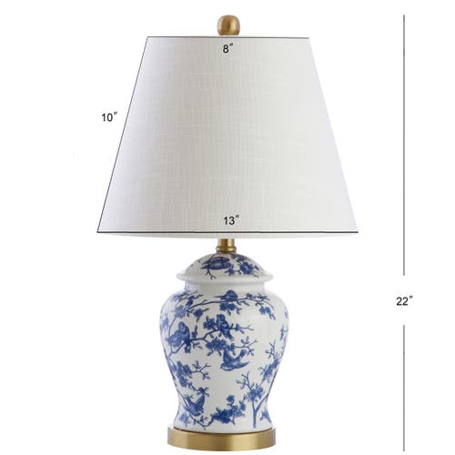 Jonathan Y Penelope Chinoiserie Led Table Lamp In Blue/white