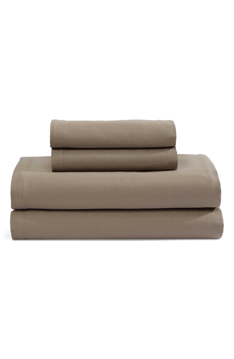 Calvin Klein Organic Earth Cotton Sateen Sheet Set, Main, color, Brown