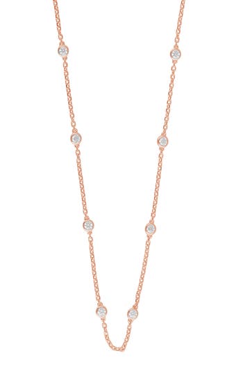 Badgley Mischka Collection Lab Created Diamond Station Chain Necklace In Gold