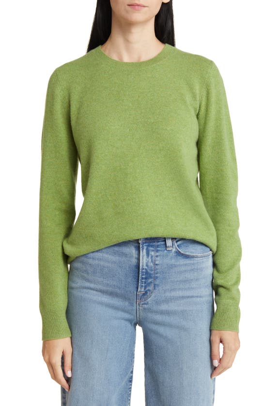Nordstrom Crewneck Cashmere Sweater In Olive Epsom
