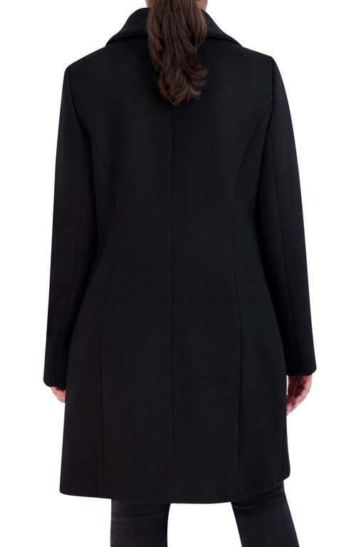 Cole Haan Women's Convertible Collar Wool Blend Coat In Black