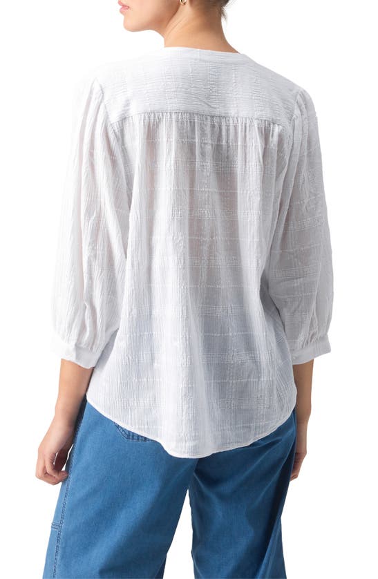 Shop Sanctuary Embroidered Cotton Gauze Buton-up Shirt In White