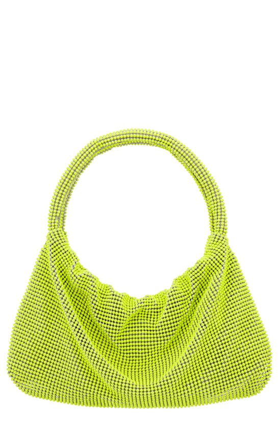 Shop Nina Joyce Mesh Top Handle Bag In Neon Lime