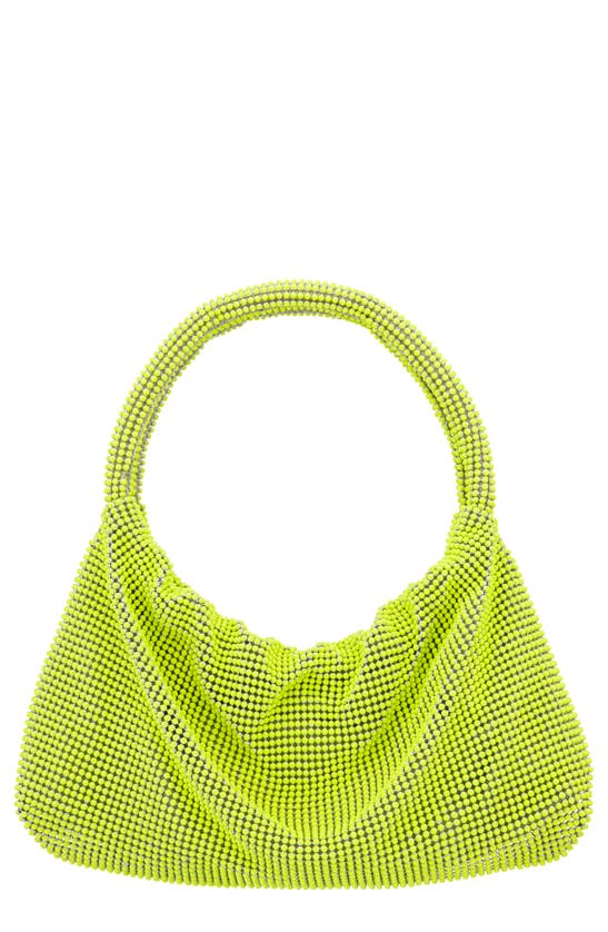 Nina Joyce Mesh Top Handle Bag In Neon Lime