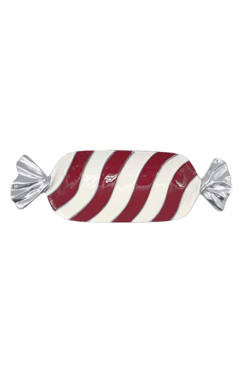 Mariposa Red & White Candy Dish 