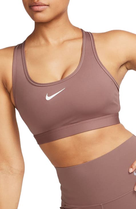 New Nike Women's Padded Pro Longline Sports Bra medium size Grey/White