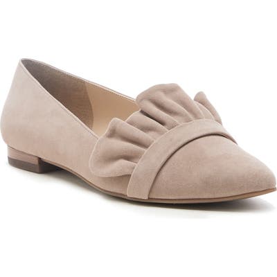 Sole Society Kamber Ruffle Flat, White