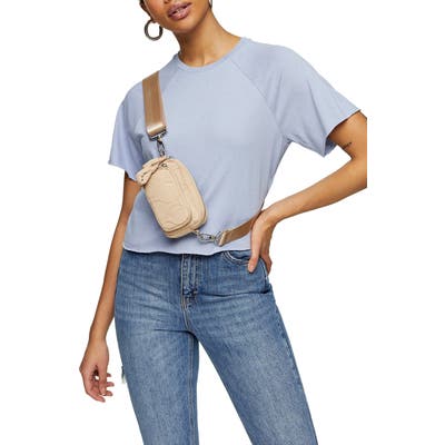 Topshop Raglan Crop T-Shirt, US (fits like 16-18) - Blue