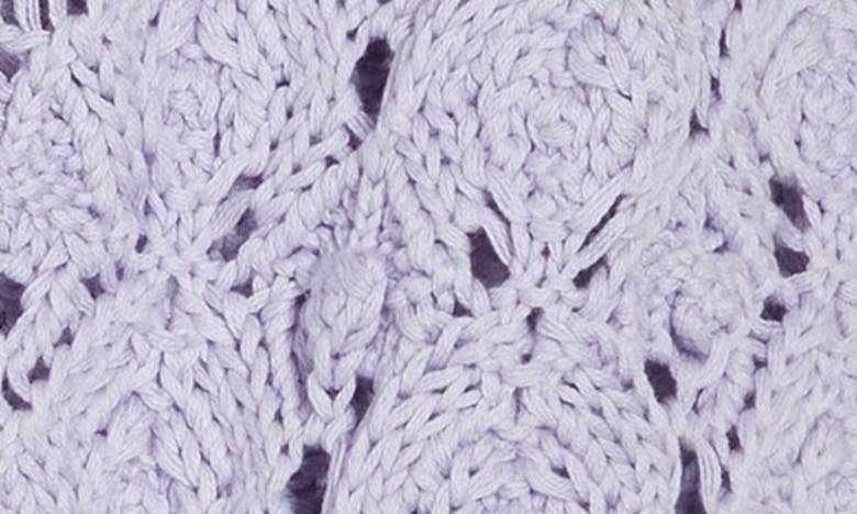 Shop Cotton Emporium Pointelle Sleeveless Tie Front Cardigan In Lavender