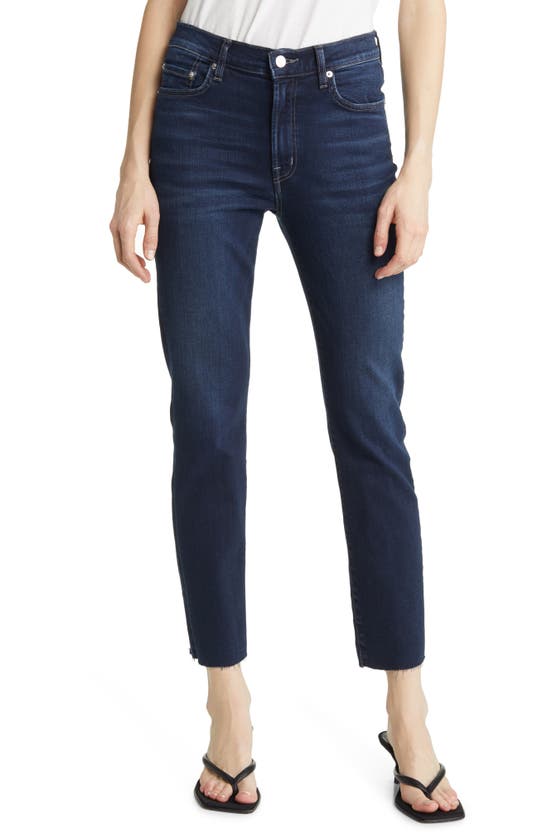 Edwin Bree High Waist Raw Hem Ankle Straight Leg Jeans In Night Sky
