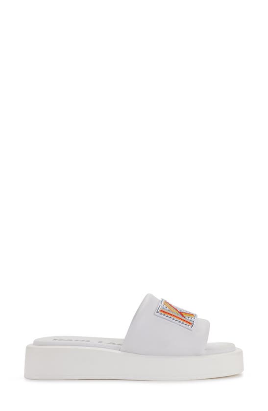 Shop Karl Lagerfeld Opal Platform Sandal In Bright White