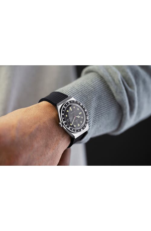 Timex Men's Q Diver Black Synthetic Watch 38mm In Silver/black/black