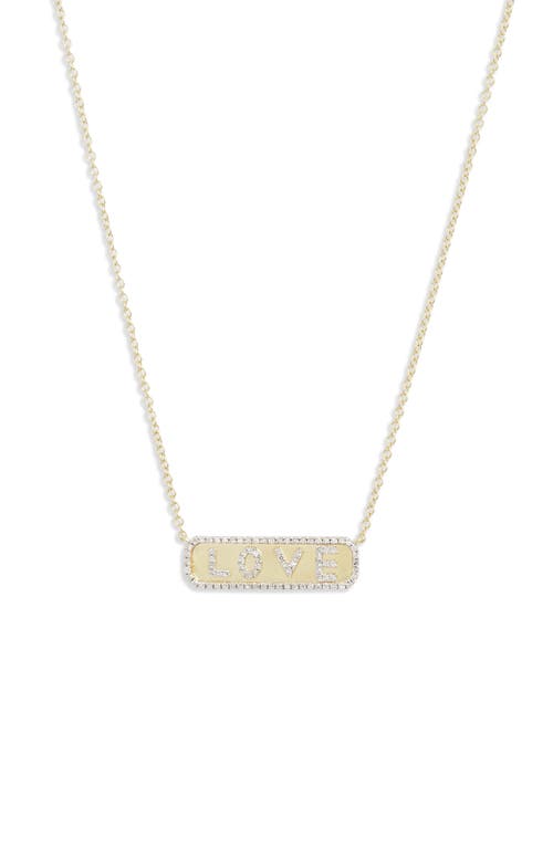 Meira T Diamond Love Pendant Necklace In Yellow Gold/diamond