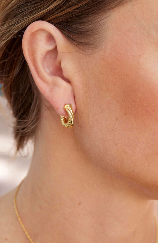 Shop Savvy Cie Jewels Rope Textured Hoop Earrings In Yellow Gold
