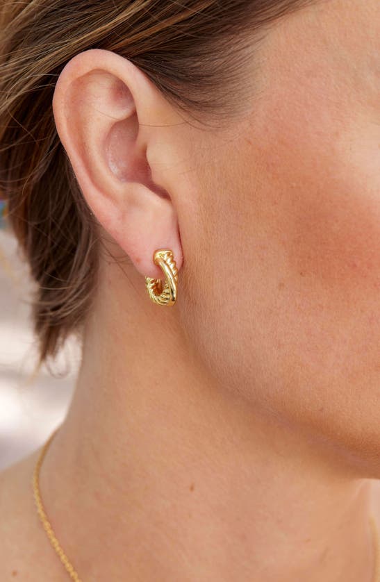 Savvy Cie Jewels 18k Gold Plated 17mm Hoop Earrings In Yellow Gold