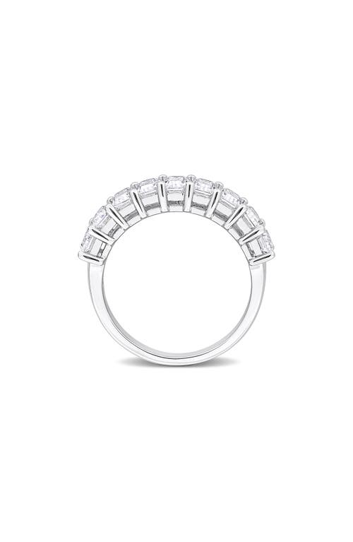 Delmar Sterling Silver Created Moissanite Octagon Band Ring In White/silver