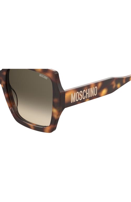 Shop Moschino 56mm Gradient Square Sunglasses In Havana 2/green Shaded