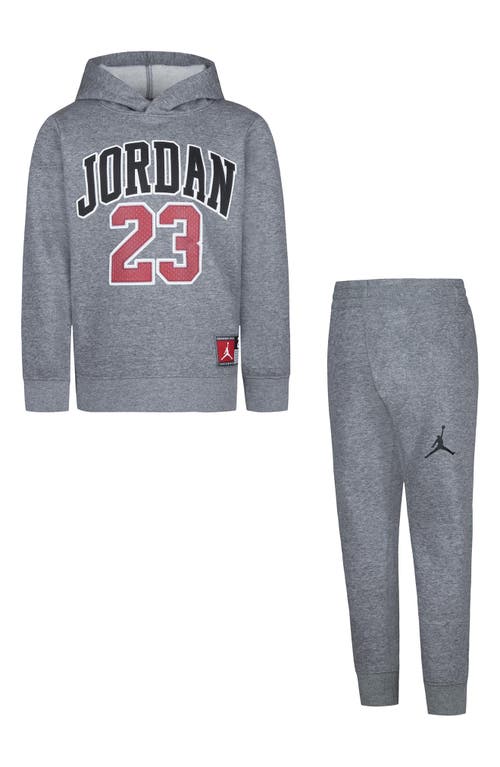 Jordan Kids' Graphic Fleece Hoodie & Joggers Set in Carbon Heather at Nordstrom, Size 2T