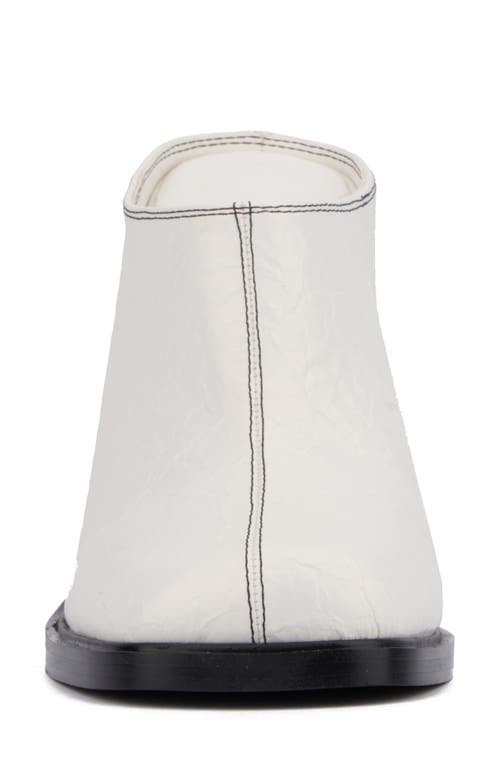 Olivia Miller Square Toe Mule In White