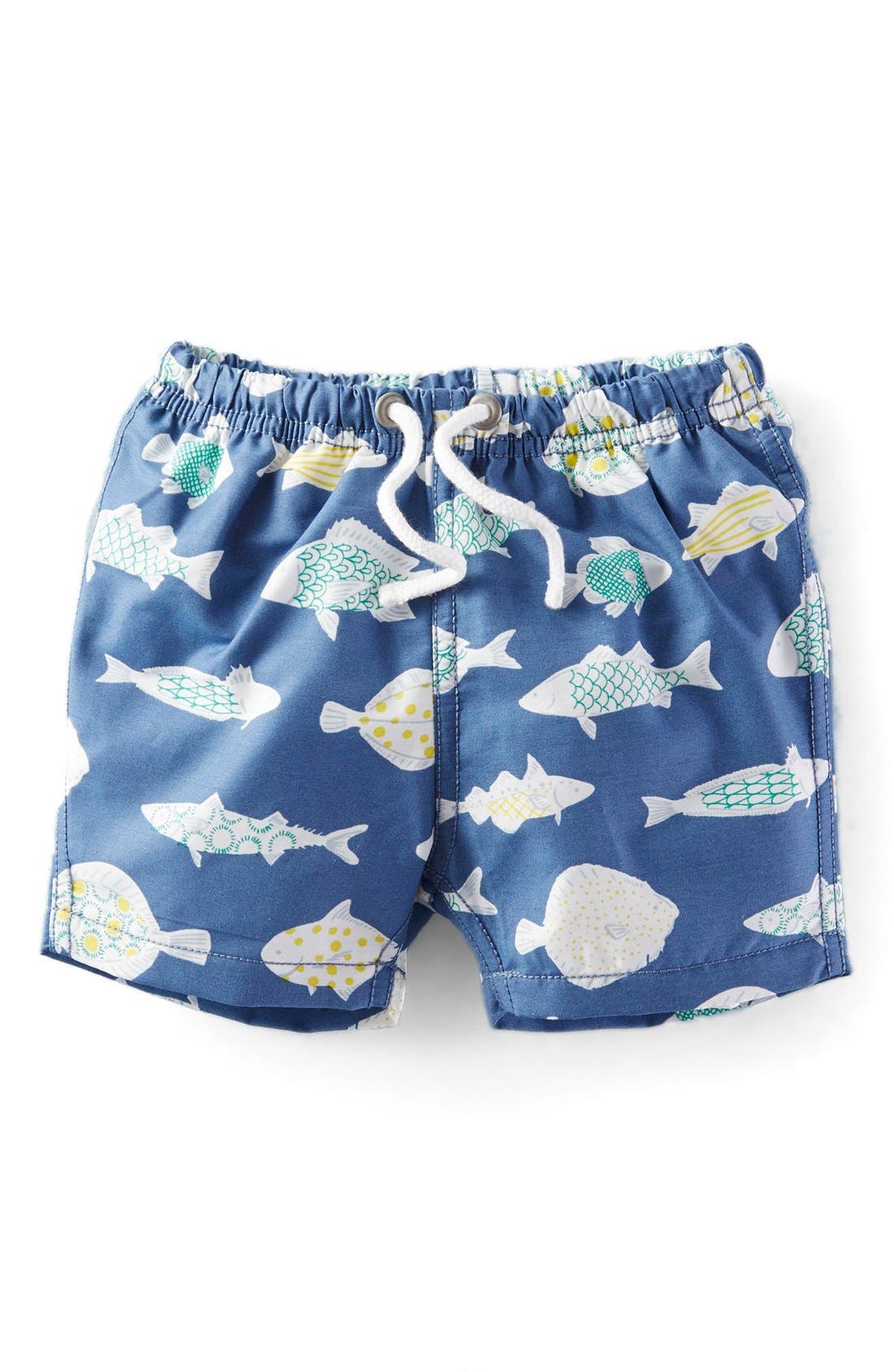 Mini Boden 'Bathers' Print Swim Trunks (Baby Boys & Toddler Boys
