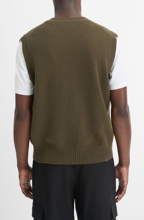 Vince Felted Merino Wool Vest In Light Night Moss