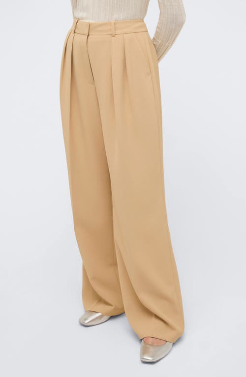 Shop Kenneth Cole Pleated High Waist Wide Leg Pants In Moonlight