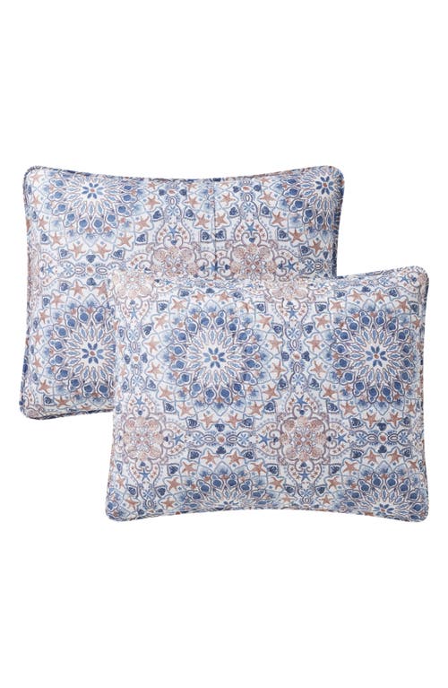 Vcny Home Sea Medallion 3-piece Quilt Set In Blue/multi