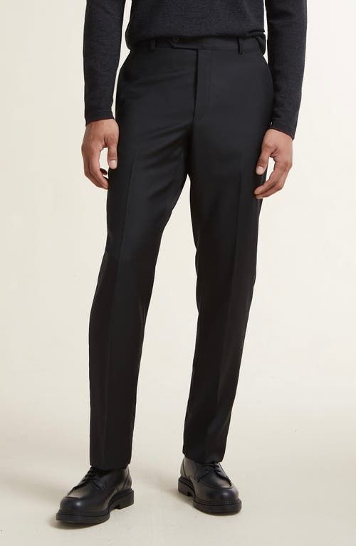 Shop Samuelsohn Black 110s Serge Wool Pants