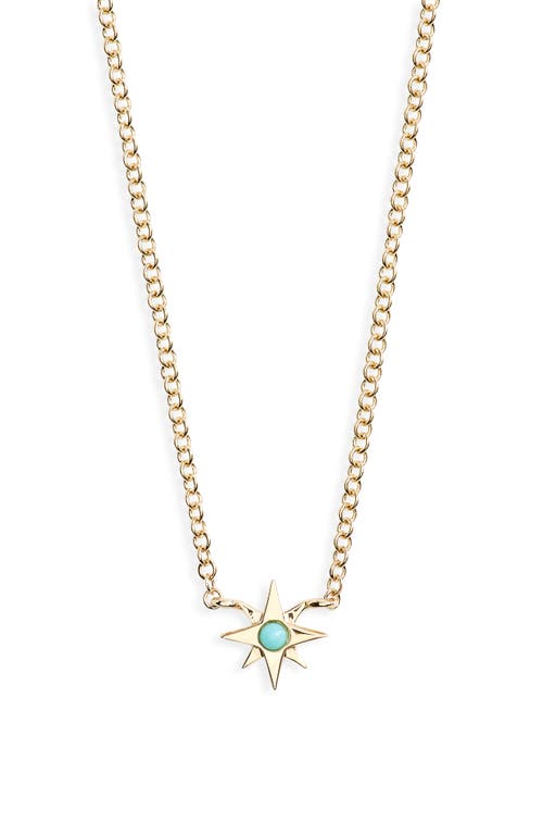 EF Collection Turquoise Starburst Necklace in 14K Yellow Gold at Nordstrom