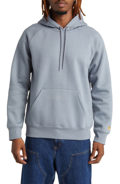 Carhartt Man Sweatshirt Slate Blue Size S Cotton, Polyester, Elastane In Mirror/gold
