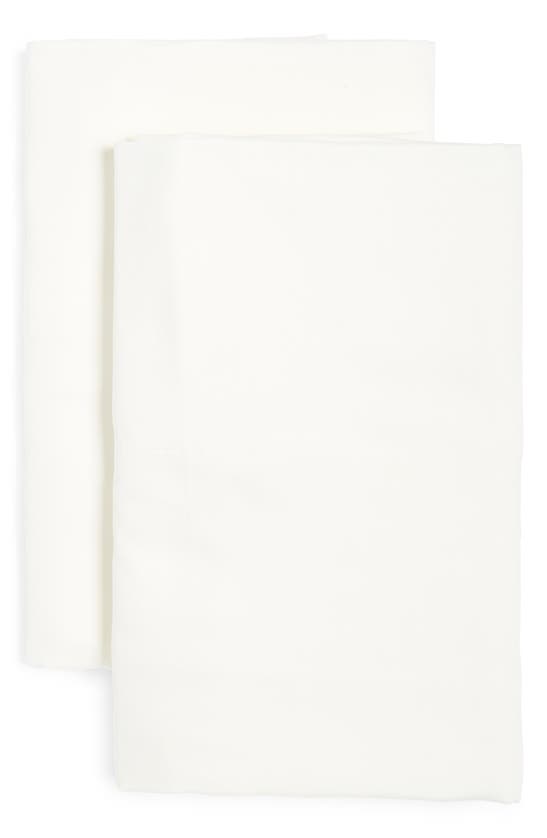 Ted Baker Plain Dye Collection Set Of 2 Standard Pillowcases In White