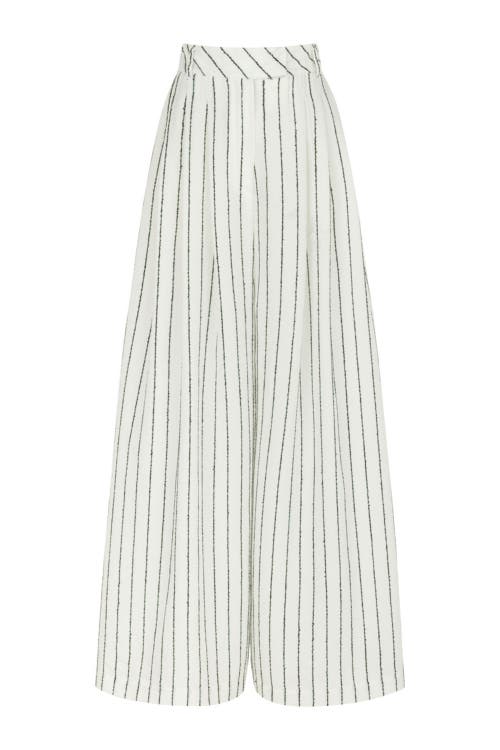 Shop Nocturne Striped Wide Leg Pants In Multi-colored