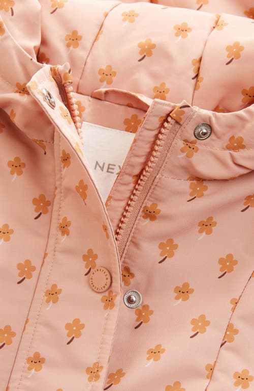 Shop Next Kids' Floral Water Resistant Hooded Jacket In Pink