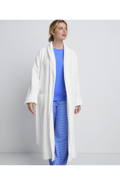 Shop Lands' End Plus Size Cotton Terry Long Spa Bath Robe In White