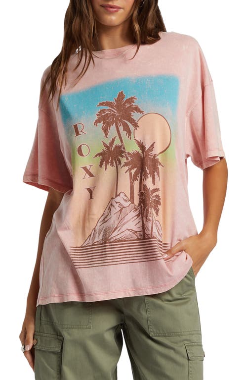 Roxy Palms Oversize Cotton Graphic T-Shirt Mauve Glow at Nordstrom,