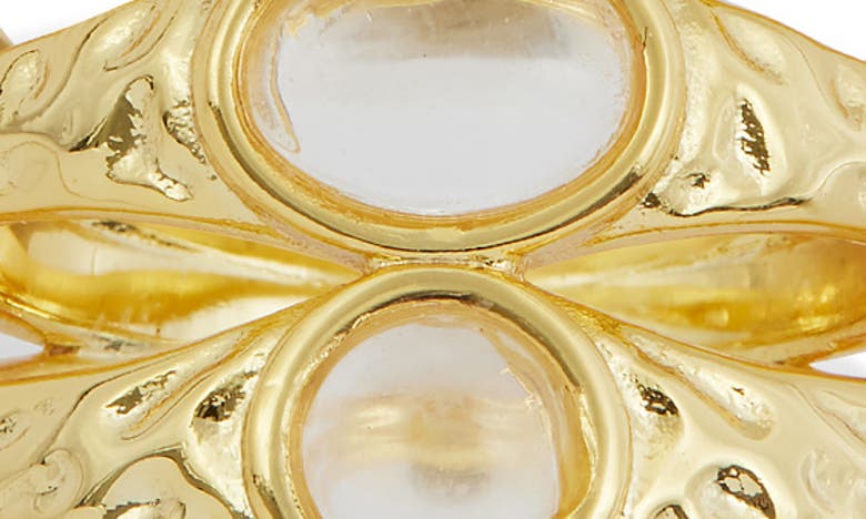 Shop Savvy Cie Jewels Triple Cz Split Shank Ring In Yellow Gold