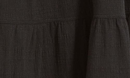 Shop Max Studio Crochet Trim Tiered Minidress In Black-black