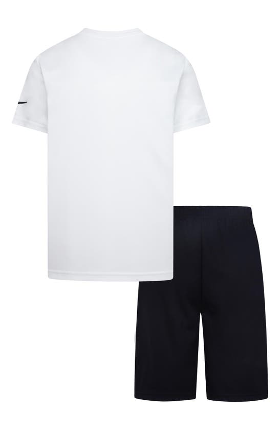 Shop 3 Brand Kids' Dri-fit T-shirt & Shorts Set In White