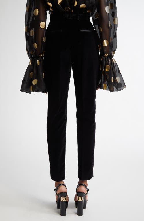 Shop Dolce & Gabbana Dolce&gabbana Tailored Velveteen Tuxedo Pants In N0000 Nero