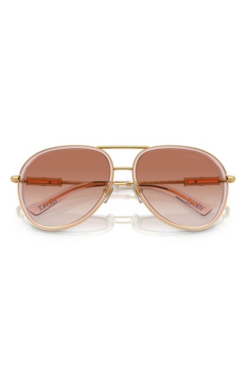 Shop Versace 60mm Pilot Sunglasses In Pink Grad