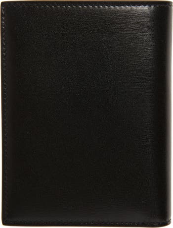 NEW YSL SAINT LAURENT BLACK GRAIN LEATHER 2 IN 1 COMBO LOGO BIFOLD WALLET  W/BOX