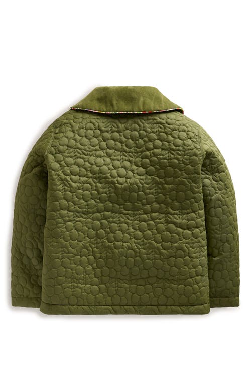 Shop Mini Boden Kids' Classic Quilted Jacket In Woodland Moss Green