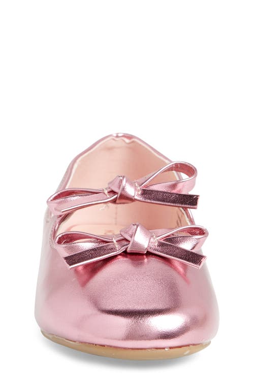 Shop Nordstrom Kids' Elodie Bow Flat In Pink Metallic