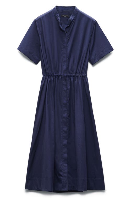 Rag & Bone Ronan Cotton Midi Shirtdress In Navy